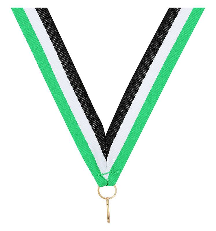 Green / White / Black Ribbon