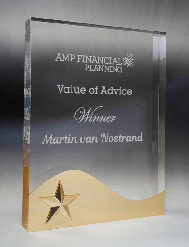 Golden Glow Acrylic Rectangle Wave